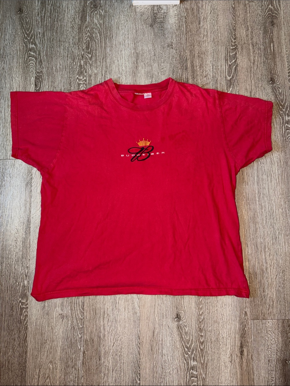 Budweiser vintage dale jr Red Short Sleeve Tee winners circle top